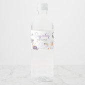Lila Little Boo Halloween Kinderdusche Wasserflaschenetikett (Vorderseite)
