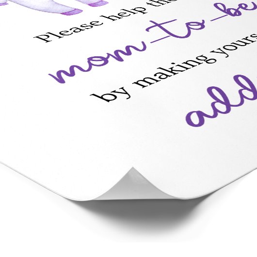 Lila Little Boo Halloween-Umschlagstation Poster (Ecke)