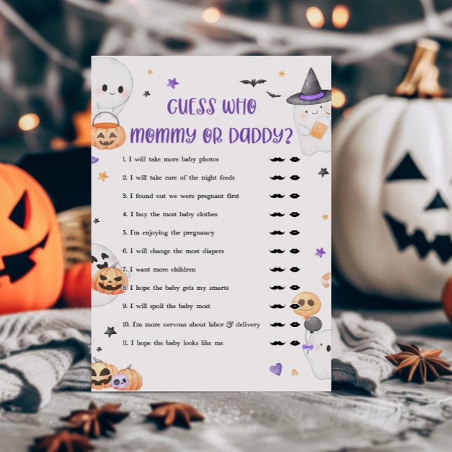 Lila Little Boo rät, wer Mama oder Daddy Game ist (Baby is Brewing Baby Shower Guess who Mommy or Daddy Game)