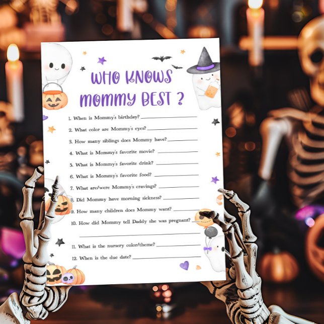 Lila Little Boo Wer Mommy Best Game kennt (Baby is Brewing Baby Shower Who knows Mommy Best Game)