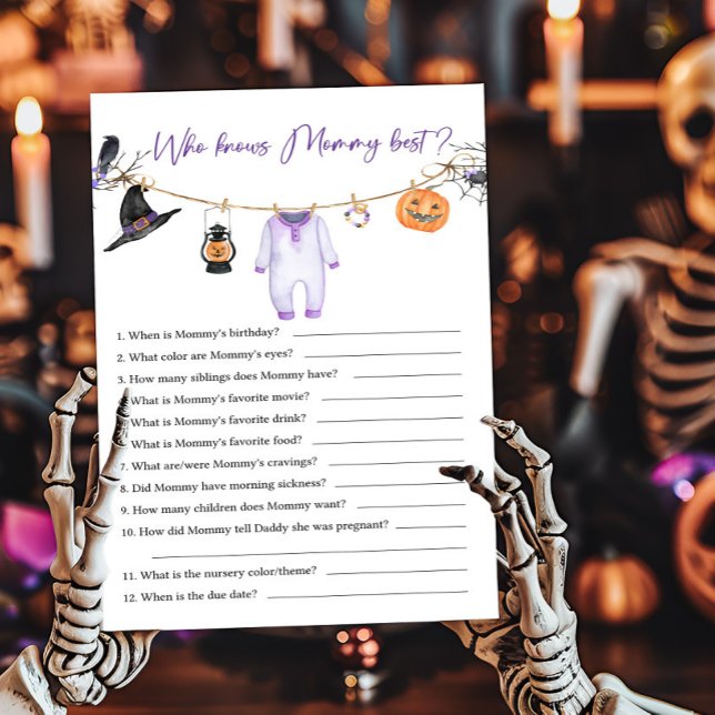 Lila Little Boo Wer Mommy Best Game kennt (Halloween Baby Clothes Baby Shower Who knows Mommy Best Game)