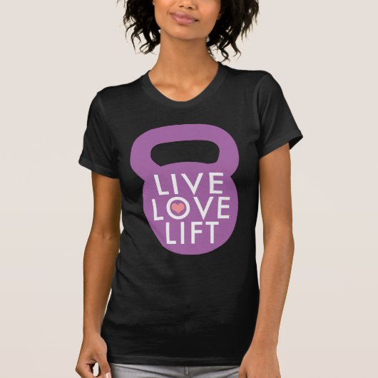 Lila "LiveLiebe-Aufzug " T-Shirt (Vorderseite)