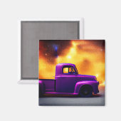 Lila LKW Magnet (Vorderseite/Rückseite)