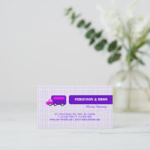 Lila LKW Visitenkarte (Stehend Vorderseite)