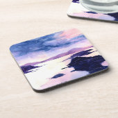 Lila Loch Lomond Watercolor Untersetzer Set (Linke Seite)