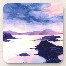 Lila Loch Lomond Watercolor Untersetzer Set
