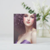 Lila, lockere Frau Postkarte (Stehend Vorderseite)