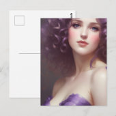 Lila, lockere Frau Postkarte (Vorne/Hinten)