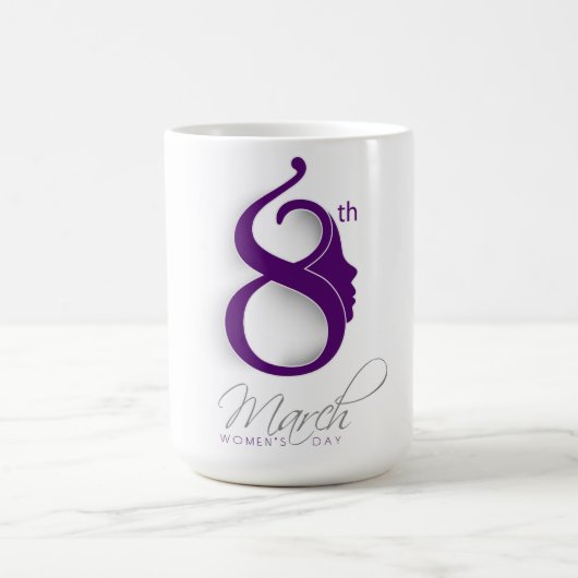 Lila Logo des Internationalen Frauentags Kaffeetasse (Mittel)