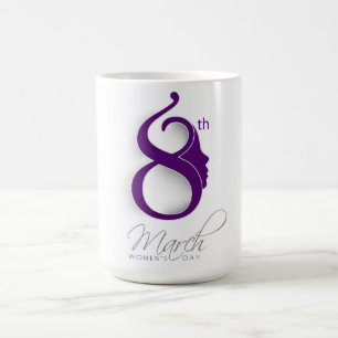 Lila Logo des Internationalen Frauentags Kaffeetasse