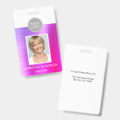 Lila Logo-Foto für Metallic-Mitarbeiter Ausweis (Vorder- & Rückseite)