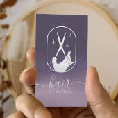 Lila Logo für die Haarstilistienschere Ombre Salon Visitenkarte