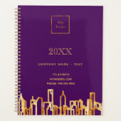 Lila Logo für die Skyline von Goldstadt 2026 Planer (Vorderseite)