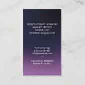 Lila Logo für Notar-Signatur-Agent-Feather-Monogra Visitenkarte (Rückseite)