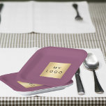 Lila Logo für Pflaumengeschäfte Pappteller<br><div class="desc">Ein lila,  pflaumenfarbener Hintergrund. Personalisieren und hinzufügen Sie Ihr Unternehmen,  Firmenlogo. Für Firmenveranstaltungen,  Partys,  Marketing,  Werbeaktion.</div>