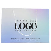 Lila Logo für Unternehmen mit benutzerdefiniertem Große Geschenktüte (Rückseite)
