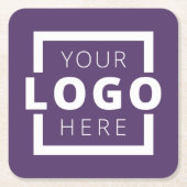 Lila Logo für Werbeaktionen Rechteckiger Pappuntersetzer (Vorderseite)