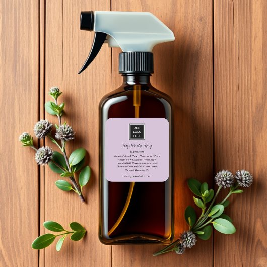 Lila | Logo-Inhaltsstoffe Produktkennzeichnungen Quadratischer Aufkleber