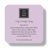 Lila | Logo-Inhaltsstoffe Produktkennzeichnungen Quadratischer Aufkleber