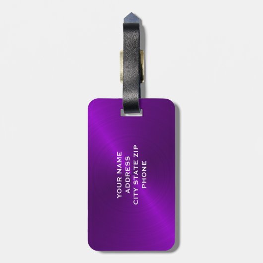 Lila Logo mit Pinselstrich Gepäckanhänger (Rückseite vertikal)