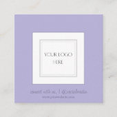 Lila | Logo | QR-Code Quadratische Visitenkarte (Vorderseite)