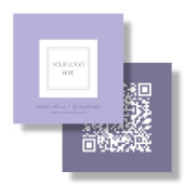 Lila | Logo | QR-Code Quadratische Visitenkarte