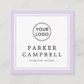Lila Logo Quadratische Visitenkarte (Vorderseite)