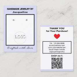 Lila Logo Schmuck Ohrringe QR Code Visitenkarte