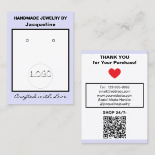 Lila Logo Schmuck Ohrringe QR Code Visitenkarte