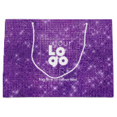 Lila Logo-Sparkle-XL-Papier-Einkaufstasche Große Geschenktüte (Vorderseite)