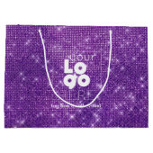Lila Logo-Sparkle-XL-Papier-Einkaufstasche Große Geschenktüte (Rückseite)