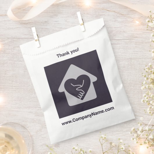 Lila Logo und Firmenname Vielen Dank Geschenktütchen (Ausgeschnitten)