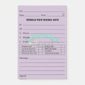 Lila Logo-Wasserzeichen-Telefon-Mitteilungs-Posten Post-it Klebezettel (Vorderseite)