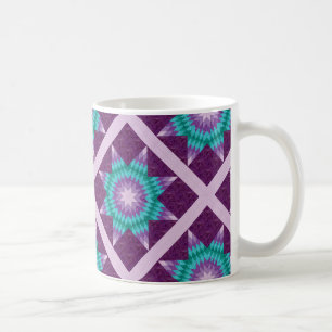 Lila Lone Star Quilt-Design Kaffeetasse