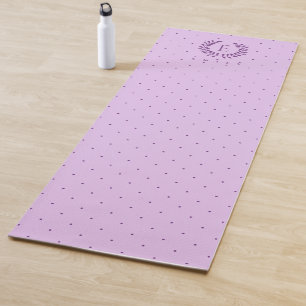 Lila Lorbeer-Monogramm-Punkte-Muster Yogamatte