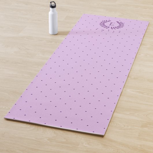 Lila Lorbeer-Monogramm-Punkte-Muster Yogamatte (Beispiel)