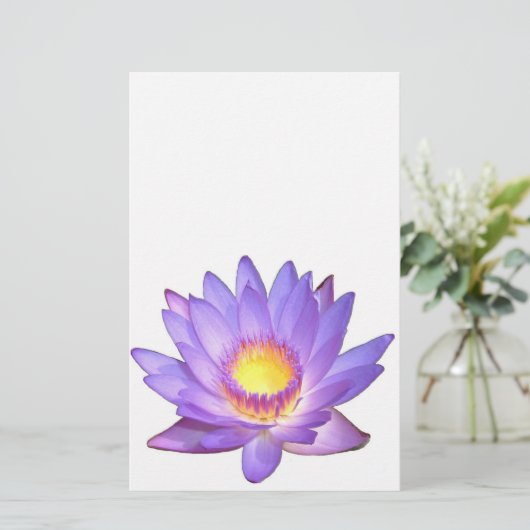 Lila Lotos-Blumen-Briefpapier Briefpapier (Stehend Vorderseite)
