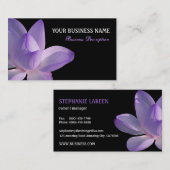 Lila Lotos-Blüte auf Schwarzem Visitenkarte (Vorne/Hinten)