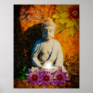 Lila Lotos Buddha-Zitats Poster