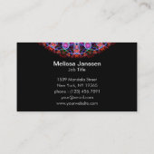 Lila Lotos - Mandala Visitenkarte (Rückseite)