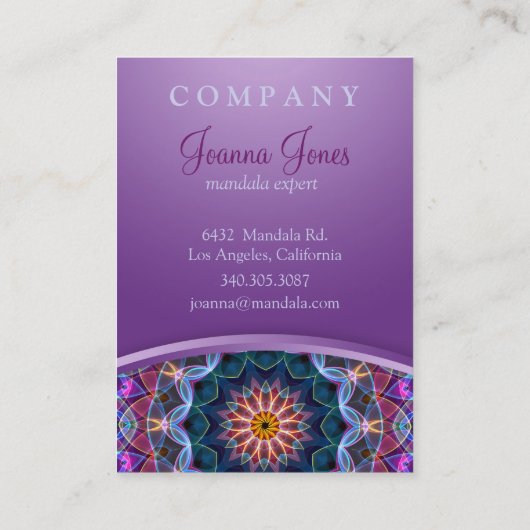 Lila LotosMandala chubby Visitenkarte (Rückseite)
