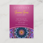 Lila LotosMandala mit rosa chubby Visitenkarte (Rückseite)