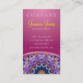 Lila LotosMandala mit Rosa Visitenkarte (Rückseite)
