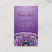 Lila LotosMandala Visitenkarte (Rückseite)