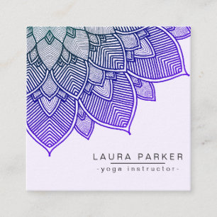 Lila Lotosmandala-Yoga-Lehrer holistisch Quadratische Visitenkarte