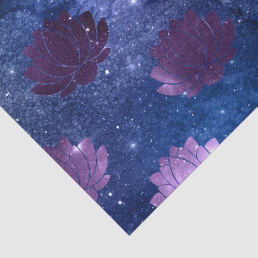 Lila Lotus auf Blue Galaxy Decoupage Seidenpapier (Detail)