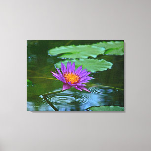 LILA LOTUS-BLOSSOM MIT GOLDZENTRUM LEINWANDDRUCK