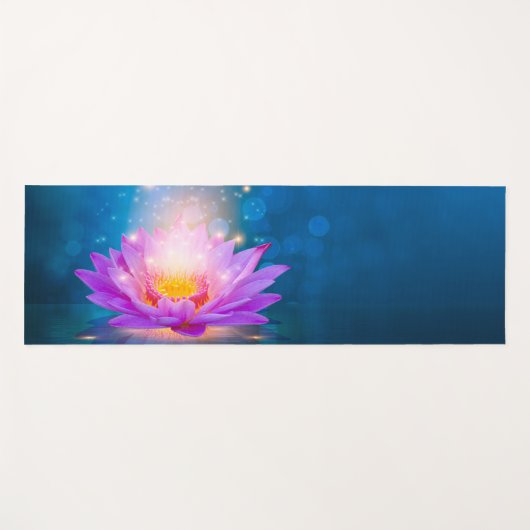 Lila Lotus Blue Yogamatte (Vorderseite (Horizontal))