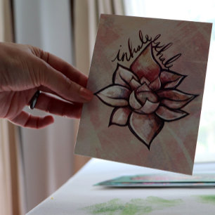 Lila Lotus Blume Blossom Lotus Blume Blüten Postkarte