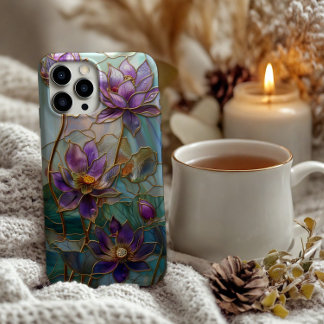 Lila Lotus-Blume-Design aus Hartglas iPhone 11Pro Max Hülle